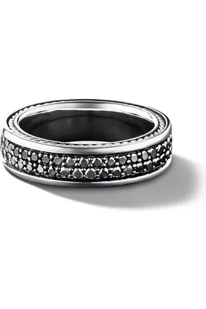 David Yurman Sterling Streamline Two Row Band diamond ring (6.5mm)