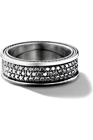 David Yurman Sterling Streamline Three Row diamond band ring (8.5mm)