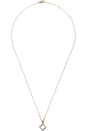 David Yurman 18kt yellow Cable Collectibles Quatrefoil diamond necklace