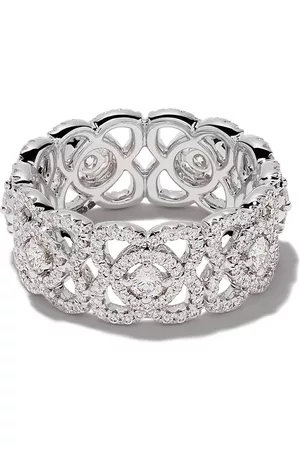 De Beers 18kt white gold Enchanted Lotus diamond band