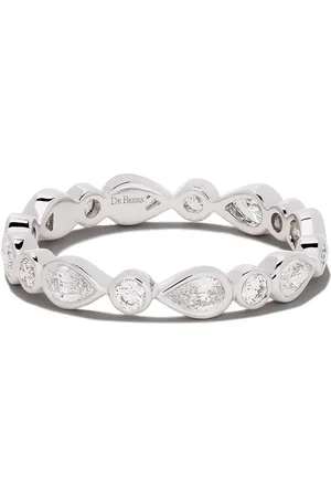 De Beers 18kt white gold Petal diamond band