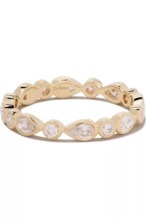 De Beers 18kt yellow Petal diamond band