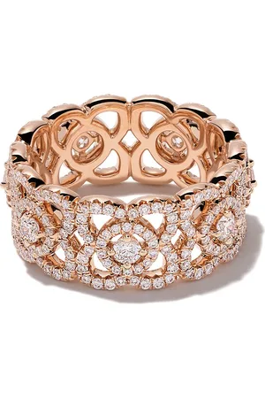 De Beers 18kt rose gold Enchanted Lotus diamond band