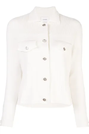 Barrie Contrast-stitch knitted jacket