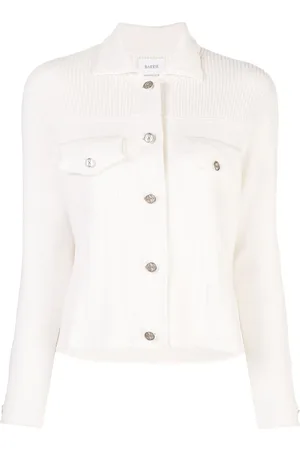 Barrie Contrast-stitch knitted jacket