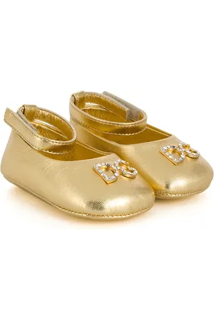 Dolce & Gabbana Foiled leather ballerina shoes