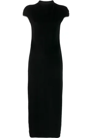 YOHJI YAMAMOTO Houndstooth trim maxi dress