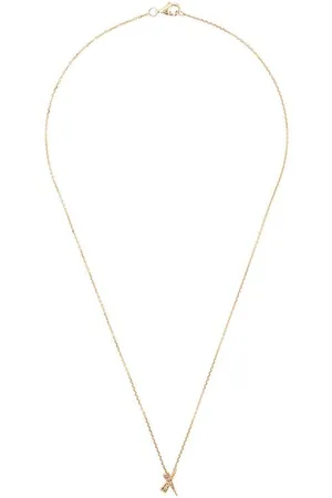 Daou 18kt yellow Kiss diamond pave pendant necklace