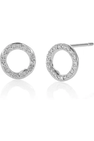 Monica Vinader Riva Circle Stud Diamond earrings
