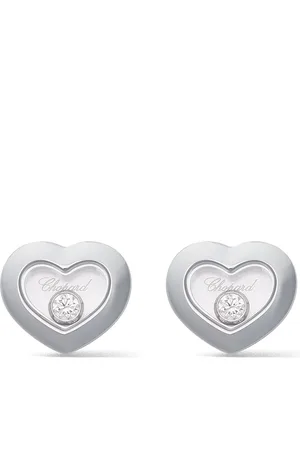 Chopard 18kt white gold Happy Diamonds Icons ear pins