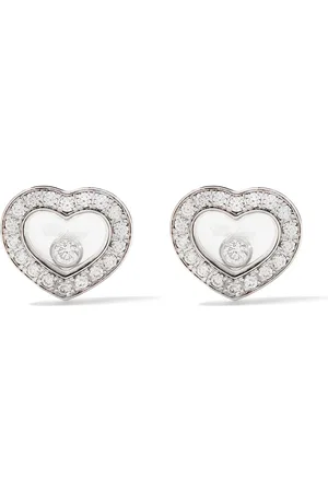 Chopard 18kt white gold Happy Diamonds Icons ear pins