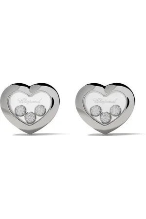 Chopard 18kt white gold Happy Diamonds Icons ear pins
