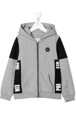 Philipp Plein Statement logo zip front hoodie