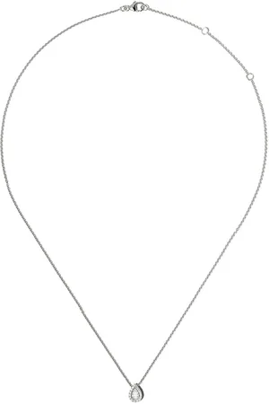 De Beers 18kt white gold My First De Beers Aura pear-shaped diamond pendant necklace
