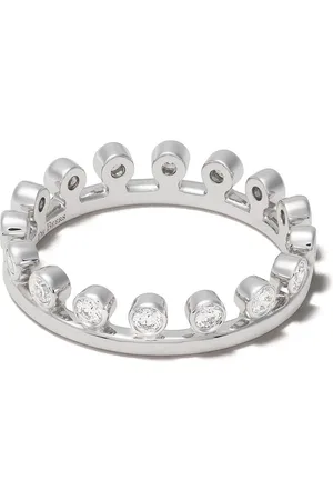 De Beers 18kt white gold Dewdrop diamond one line band