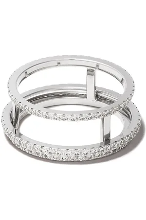 De Beers 18kt white gold The Horizon full pav?? diamond ring