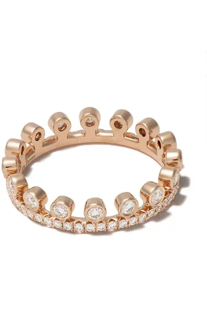 De Beers 18kt rose gold Dewdrop one line diamond pave band