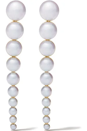 Tasaki 18kt yellow gold M/G Sliced Freshwater pearl earrings