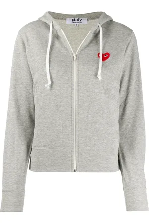 Comme des Garçons Zipped almond eye heart hoodie