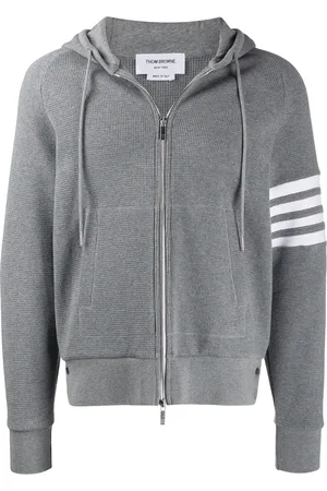 Thom Browne 4-Bar raglan-sleeve waffle stitch hoodie