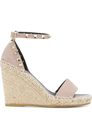 VALENTINO GARAVANI Double Rockstud 95mm wedge espadrilles
