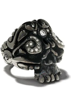 Duffy Rhodium skull ring