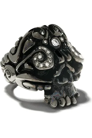 Duffy Rhodium skull ring