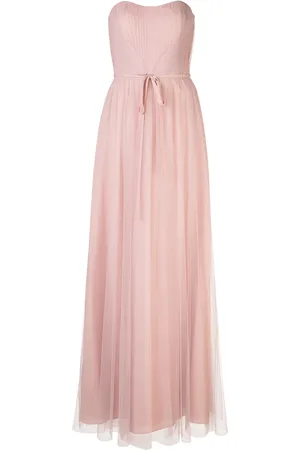 Marchesa Notte Strapless tulle long bridesmaid gown