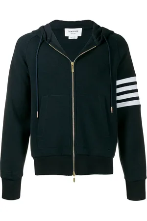 Thom Browne 4-Bar raglan-sleeve waffle stitch hoodie