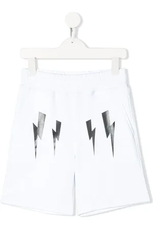 Neil Barrett Lightning bolt logo track shorts