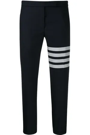 Thom Browne Plain weave 4-Bar skinny trousers