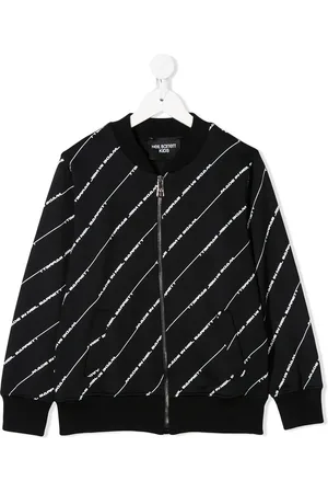 Neil Barrett Diagonal logo stripe bomber jacket