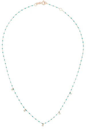 GIGI CLOZEAU 18kt rose diamond beaded necklace