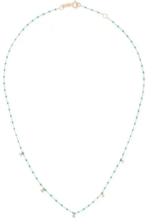 GIGI CLOZEAU 18kt rose diamond beaded necklace
