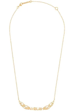 AMBUSH Plated flame logo necklace
