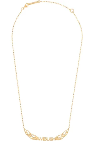 AMBUSH Plated flame logo necklace