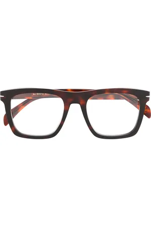 DB EYEWEAR BY DAVID BECKHAM Rectangular frame tortoise-shell glasses