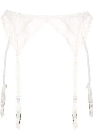 FLEUR DU MAL Gardenia lace garter belt