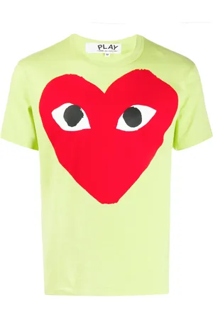 Comme des Garçons Heart print round neck T-shirt