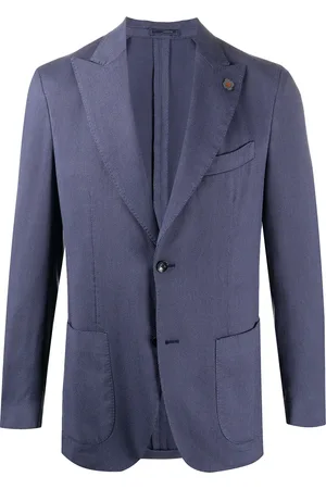LARDINI Fine knit buttoned blazer