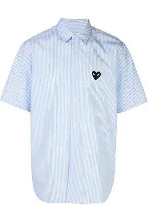 Comme des Garçons Heart-patch striped shirt