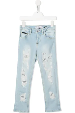 Philipp Plein Distressed straight-leg jeans