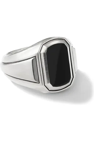 David Yurman Sterling Deco onyx signet ring (18.8mm)