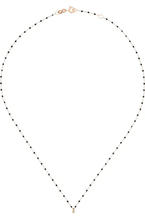 GIGI CLOZEAU 18kt rose gold beaded diamond necklace