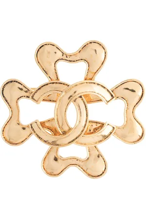 CHANEL 1994 CC clover brooch