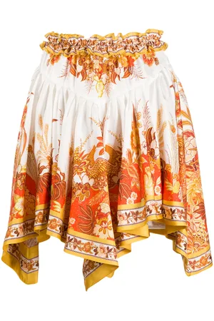 ZIMMERMANN Pleated floral print skirt