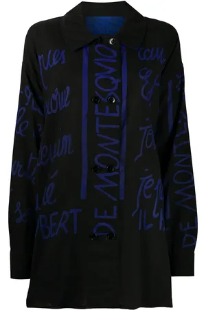 JC DE CASTELBAJAC 1980s handwriting print oversized shirt