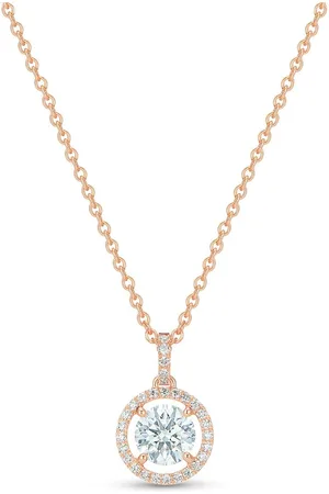 De Beers 18kt rose Aura round brilliant diamond pendant necklace