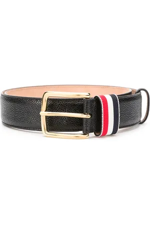 Thom Browne Striped loop pebbled belt