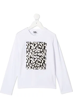 Karl Lagerfeld Logo leopard long-sleeve top